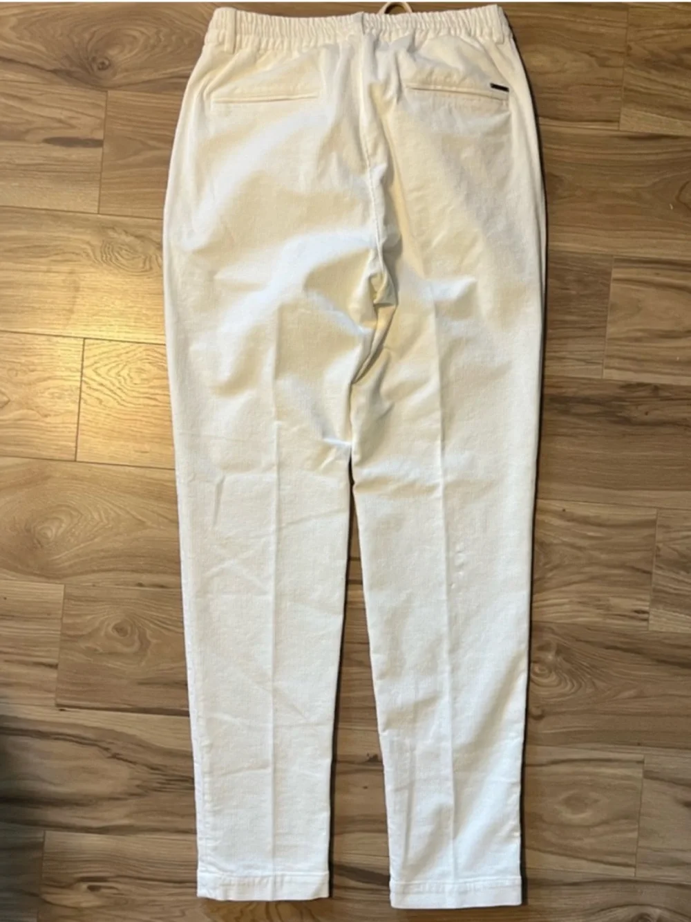 Peserico Men's Corduroy Trousers – White Corduroy Drawstring Trousers Size M